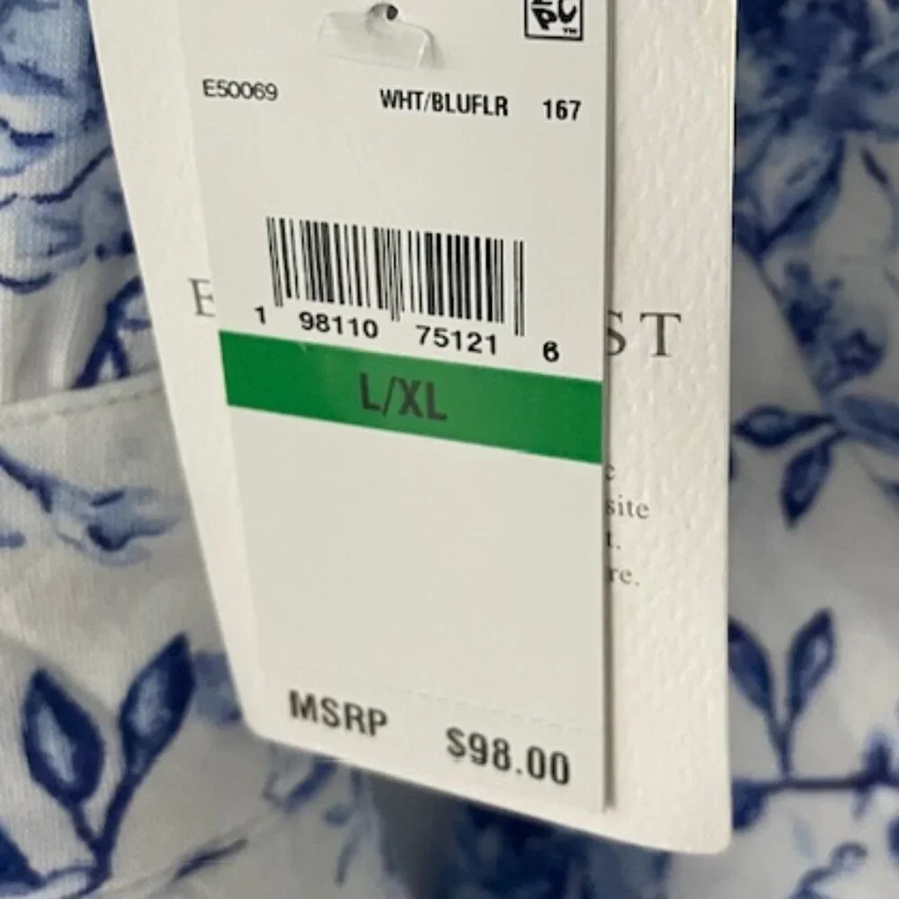 Eileen West Blue Floral Ballet Wrap Robe - Picture 6 of 6